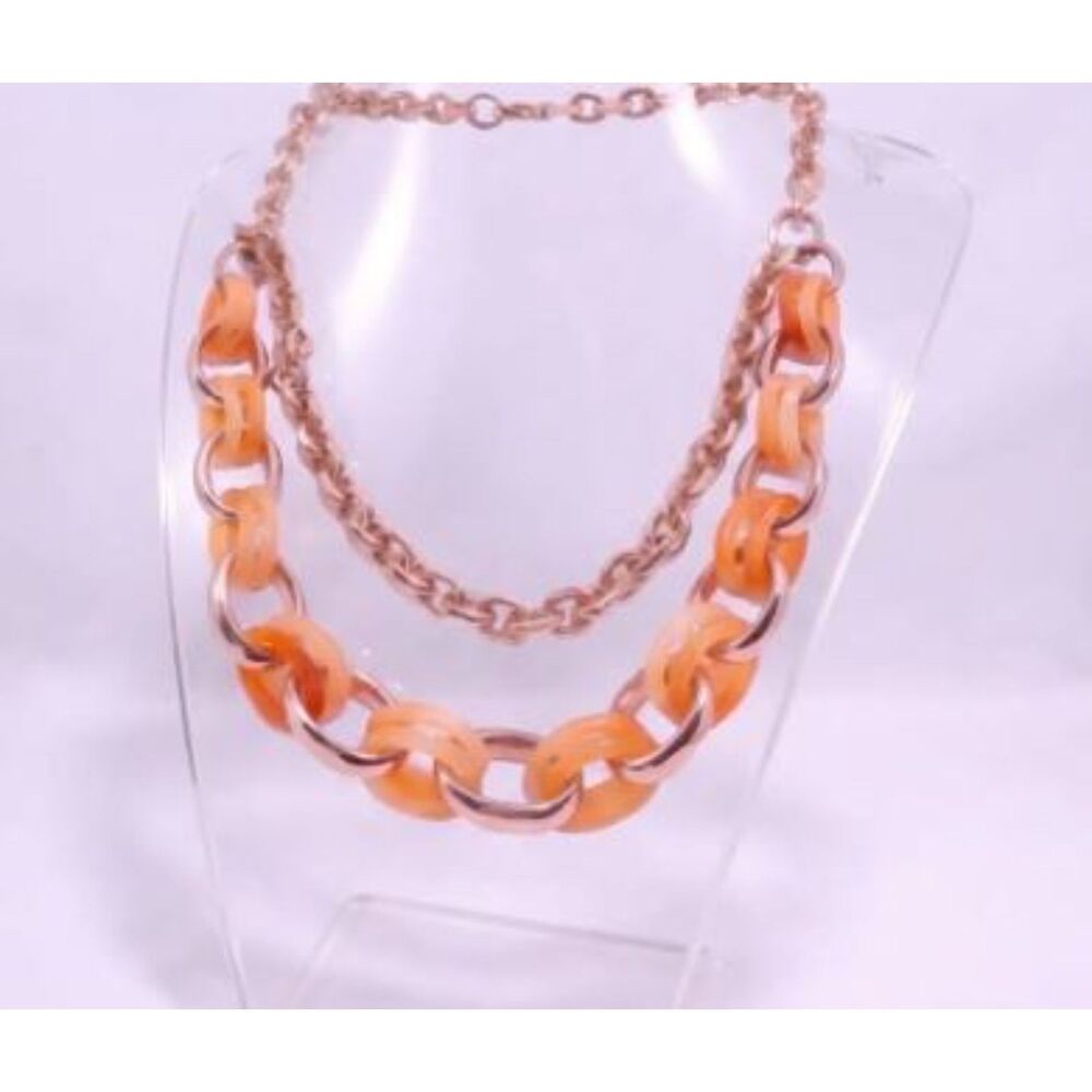 Banana Republic Glamour Double Tortosie Hammered Toggle Necklace NWT 98